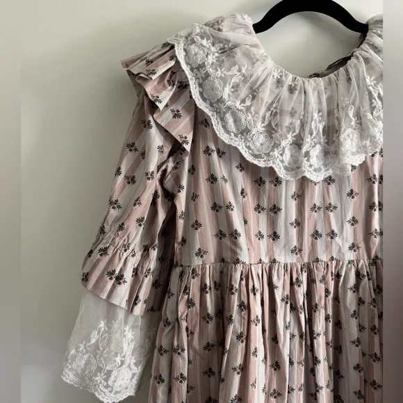 BATSHEVA chamomile lace collar floral print cotton dress - Picture 5 of 9